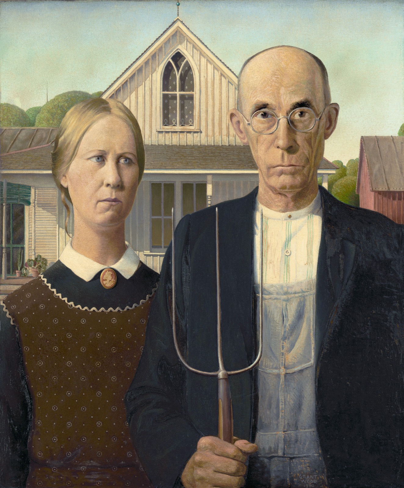 Grant Wood's American Gothic.