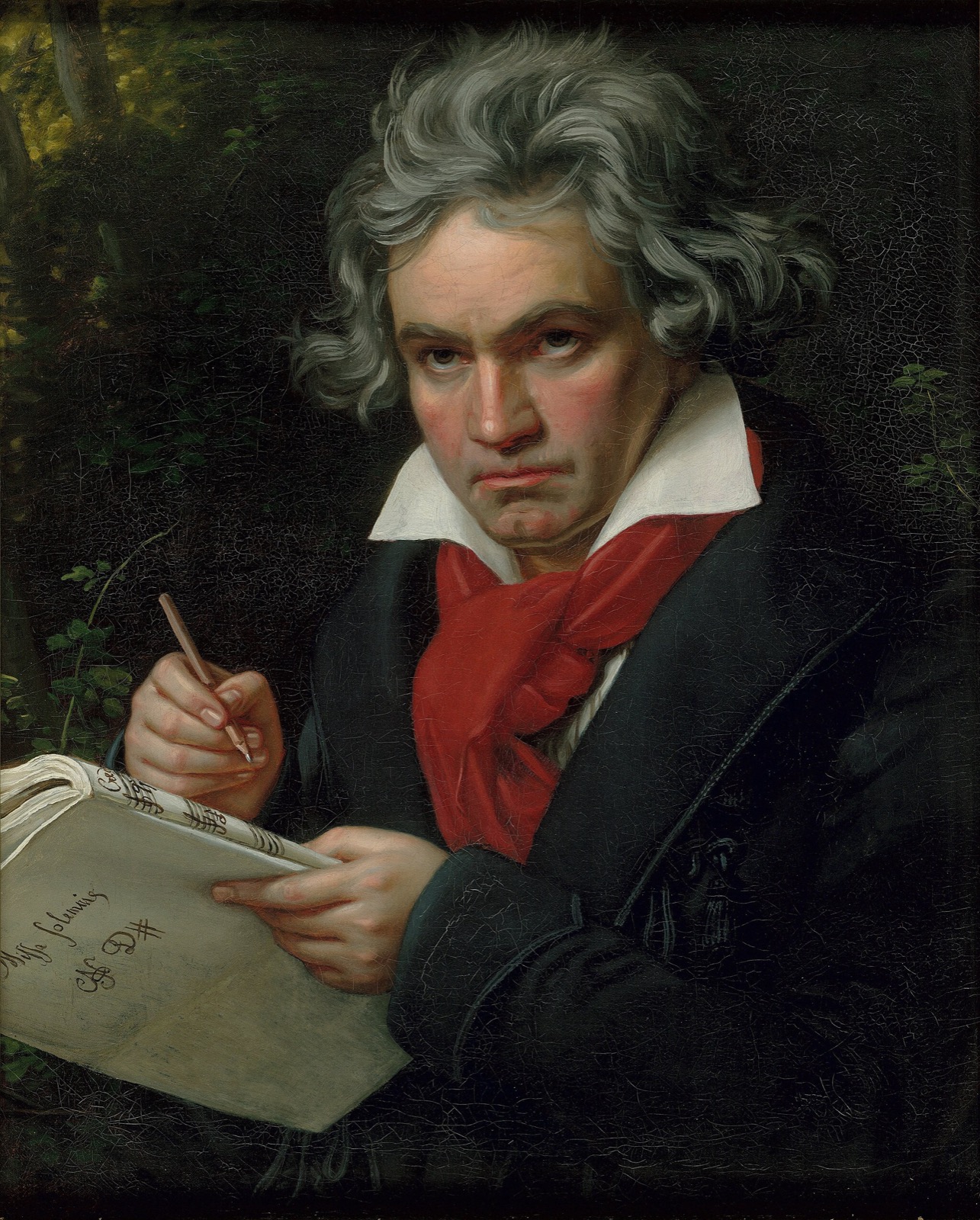 Stieler's portrait of Beethoven with a manuscript.