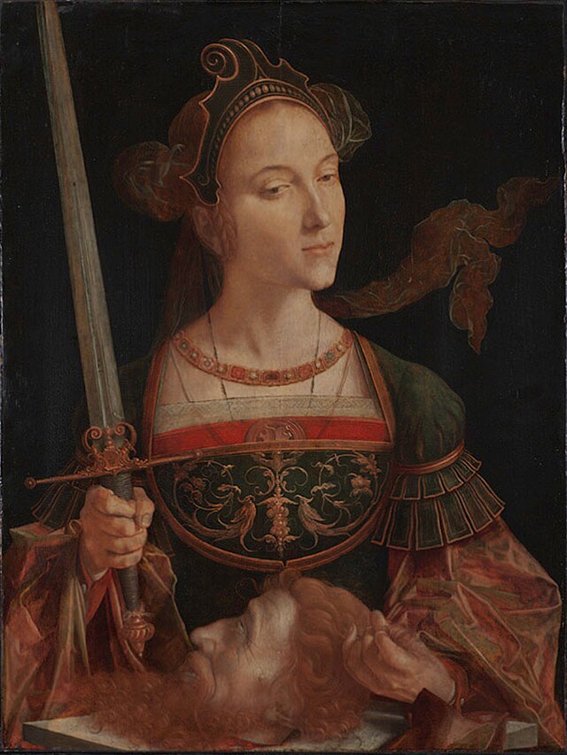 Judith holding the head of Holofernes.
